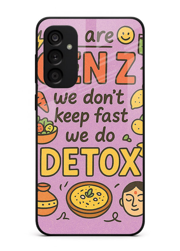 Wellness Detox Poster pastel wellness artwork Samsung M13 4G glass back cover
