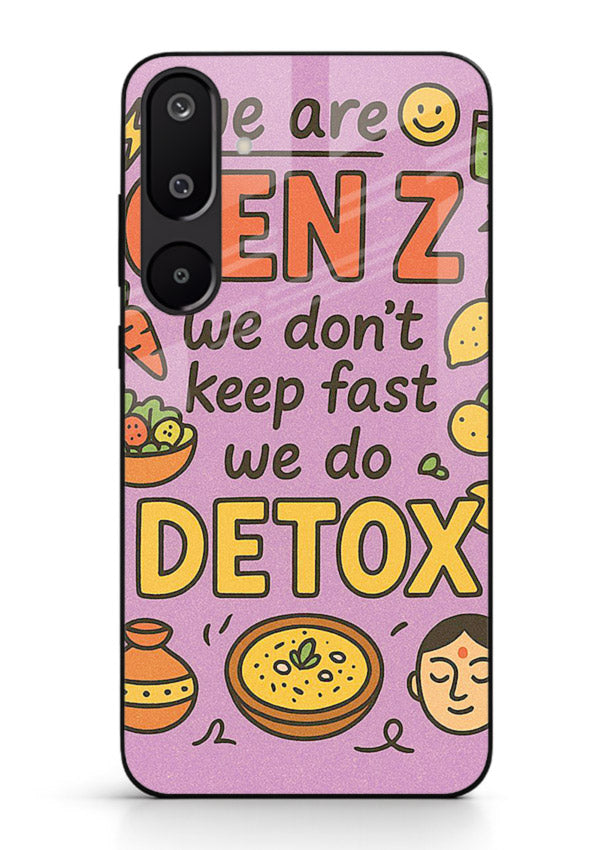 Wellness Detox Poster pastel wellness artwork Samsung F16 5G glass back cover