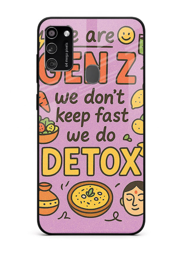 Wellness Detox Poster pastel wellness artwork Samsung M21 glass back cover