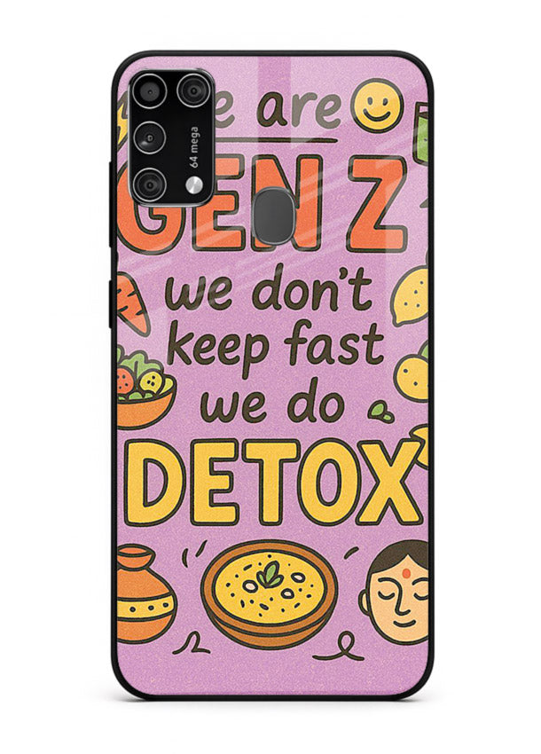 Wellness Detox Poster pastel wellness artwork Samsung M31 Prime glass back cover