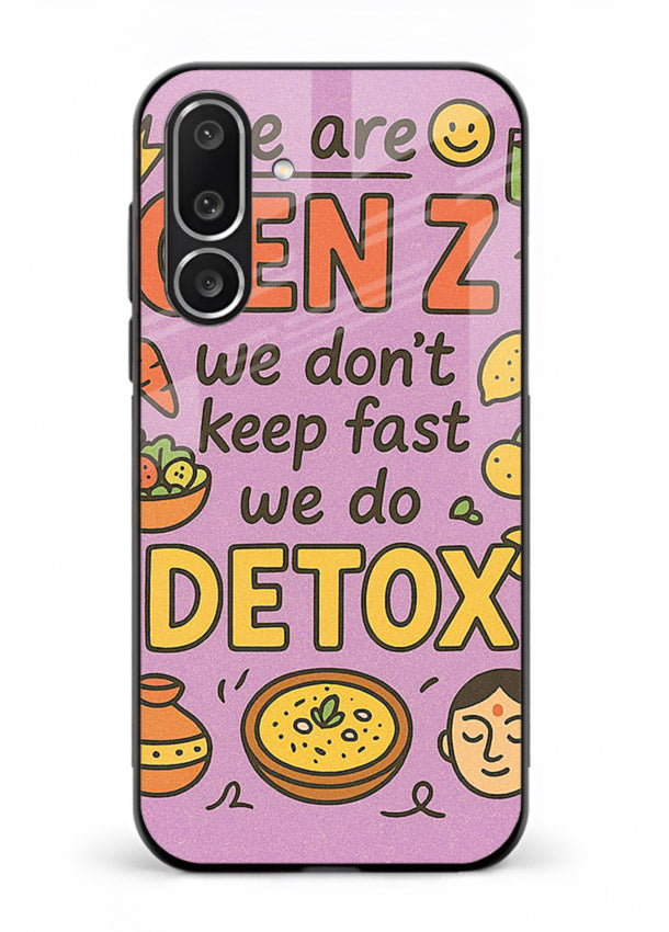 Wellness Detox Poster pastel wellness artwork Samsung F56 5G glass back cover