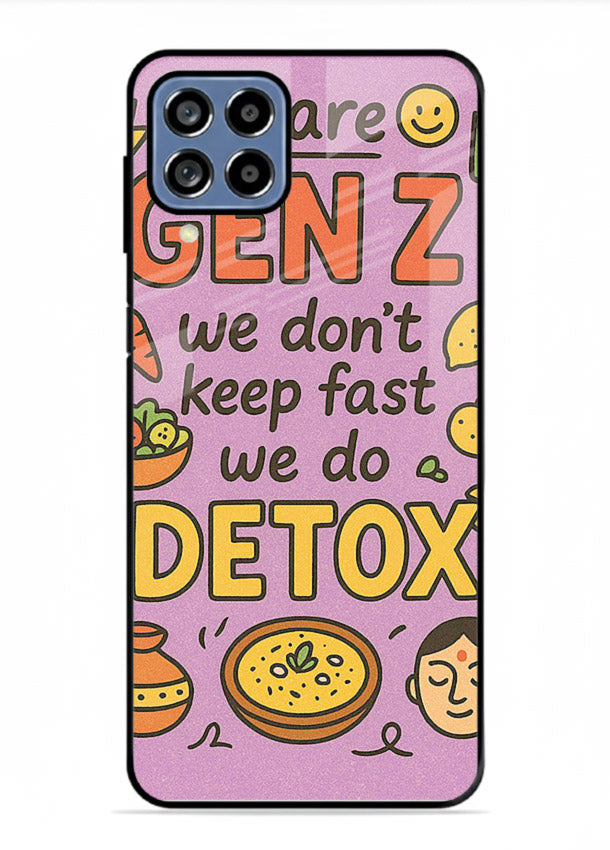 Wellness Detox Poster pastel wellness artwork Samsung M53 5G glass back cover