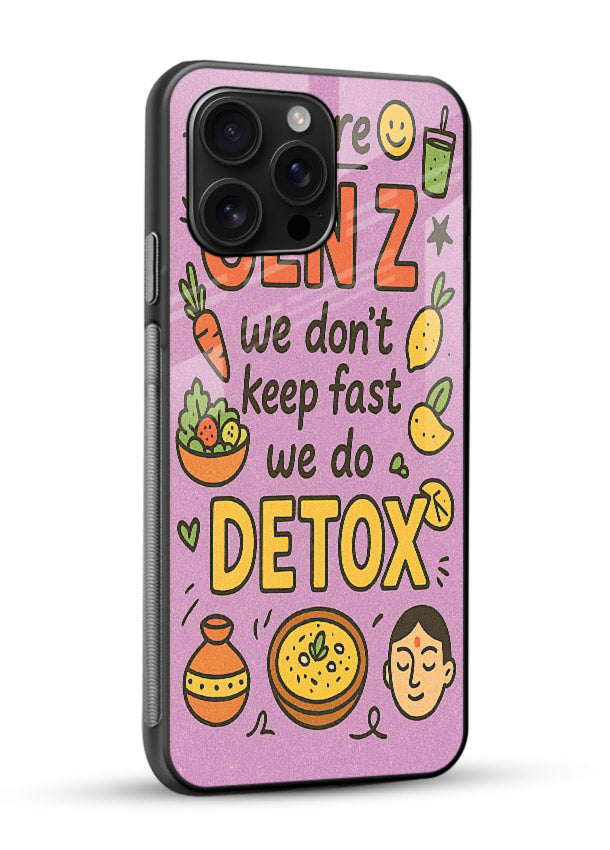 Wellness Detox Poster pastel wellness artwork glossy vibrant premium glass back cover - Angle Side