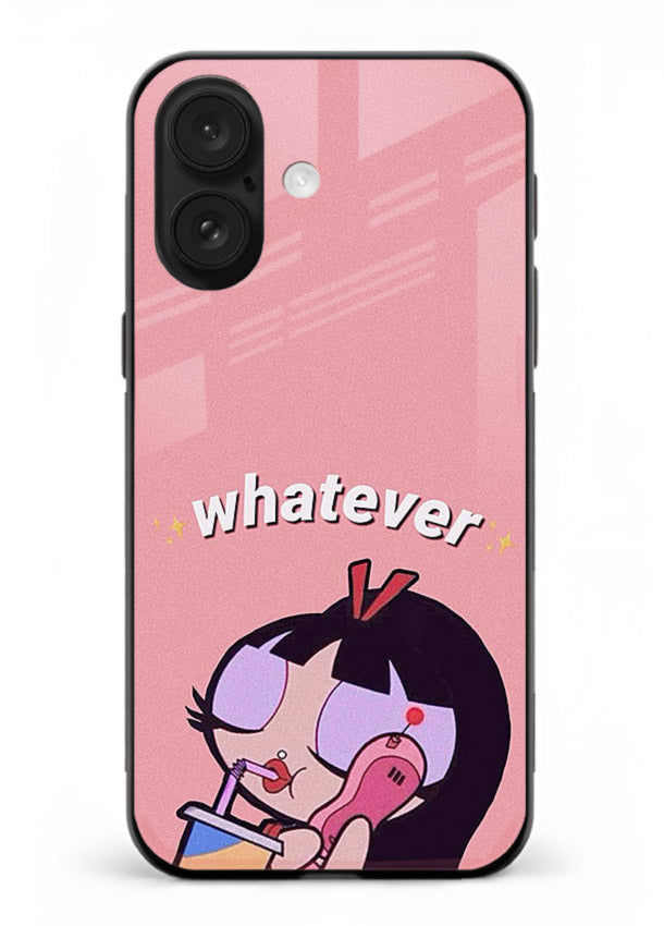 Whatever Pink Girl pastel artwork iphone 16 glass back cover