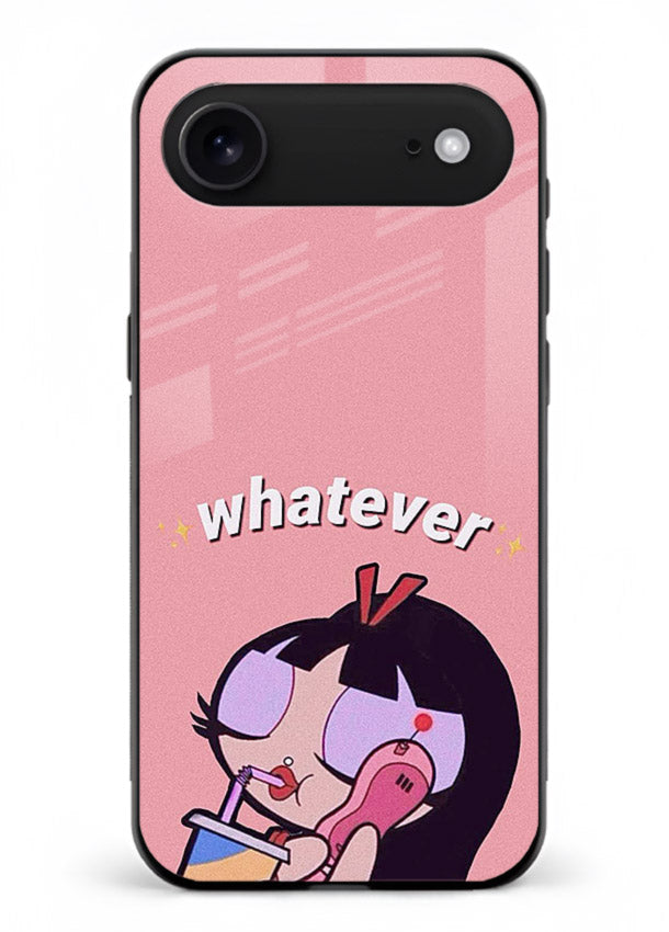 Whatever Pink Girl pastel artwork iphone 18 air glass back cover