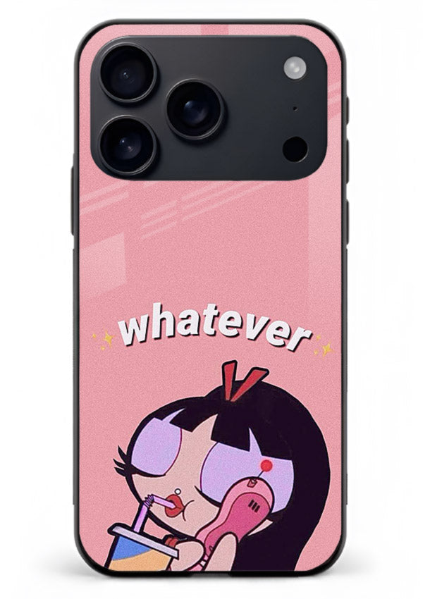 Whatever Pink Girl pastel artwork iphone 18 pro max glass back cover