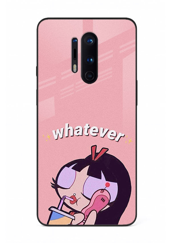 Whatever Pink Girl pastel artwork OnePlus 8 Pro glass back cover