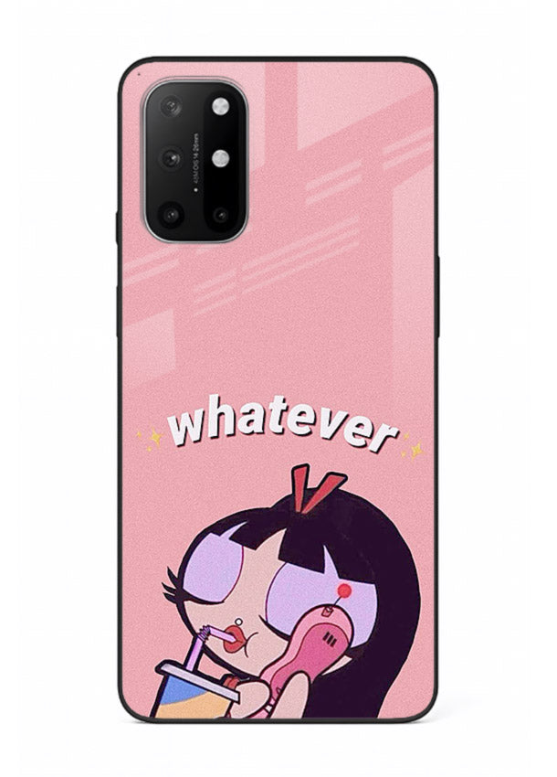 Whatever Pink Girl pastel artwork OnePlus 8T glass back cover