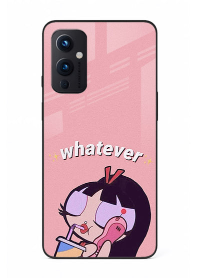 Whatever Pink Girl pastel artwork OnePlus 9 Pro glass back cover