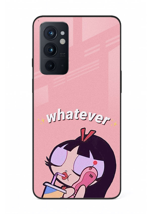 Whatever Pink Girl pastel artwork OnePlus 9RT glass back cover