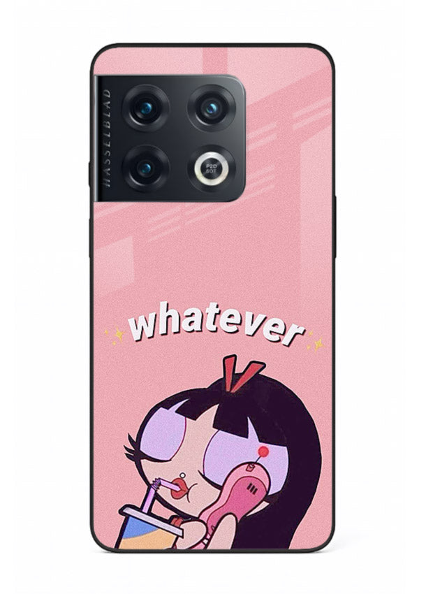 Whatever Pink Girl pastel artwork OnePlus 10 Pro glass back cover