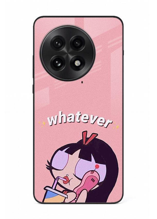 Whatever Pink Girl pastel artwork OnePlus 13 glass back cover