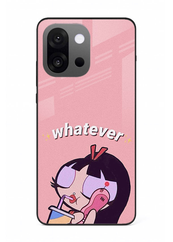 Whatever Pink Girl pastel artwork OnePlus 13s glass back cover
