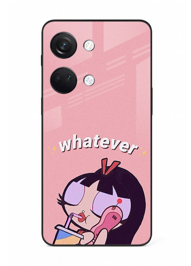 Whatever Pink Girl pastel artwork OnePlus Nord 3 glass back cover