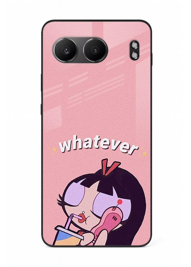 Whatever Pink Girl pastel artwork OnePlus Nord 4 glass back cover