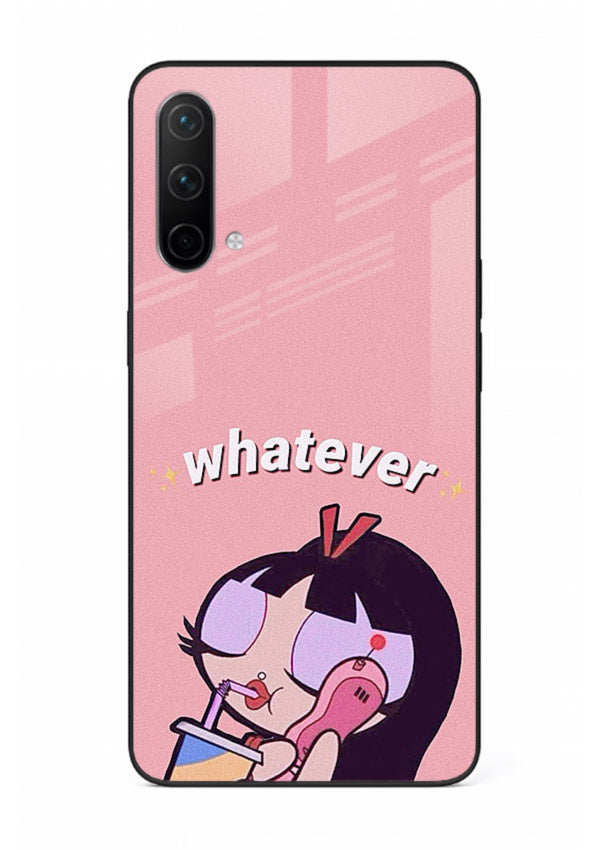 Whatever Pink Girl pastel artwork OnePlus Nord CE 5G glass back cover