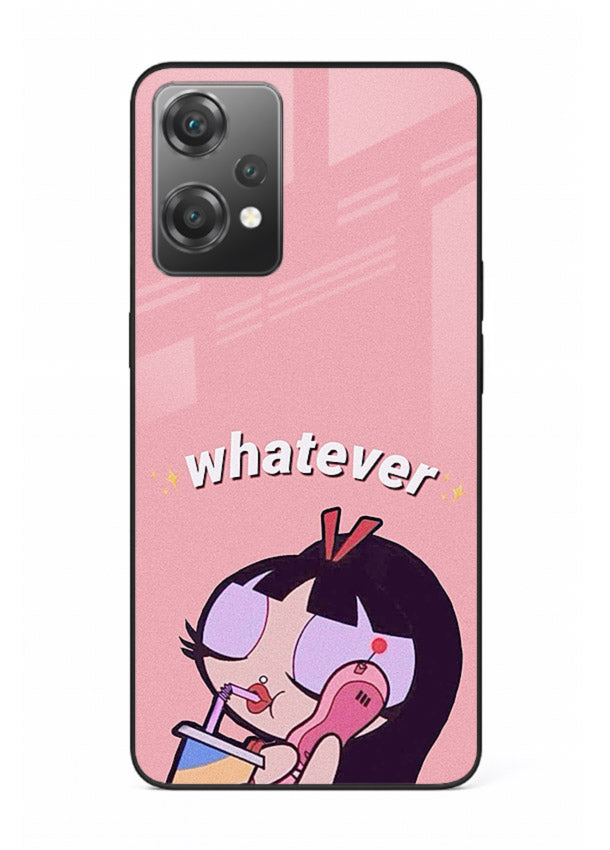 Whatever Pink Girl pastel artwork OnePlus Nord CE2 Lite 5G glass back cover