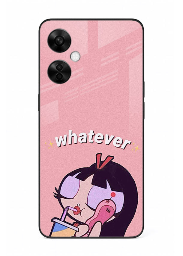Whatever Pink Girl pastel artwork OnePlus Nord CE3 Lite glass back cover