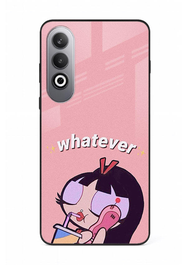 Whatever Pink Girl pastel artwork OnePlus Nord CE4 glass back cover