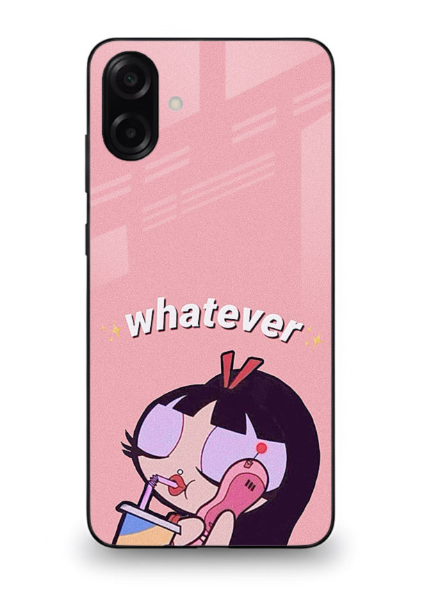 Whatever Pink Girl pastel artwork Samsung A07 4G glass back cover