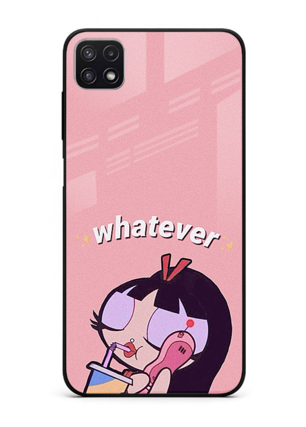 Whatever Pink Girl pastel artwork Samsung F42 5G glass back cover