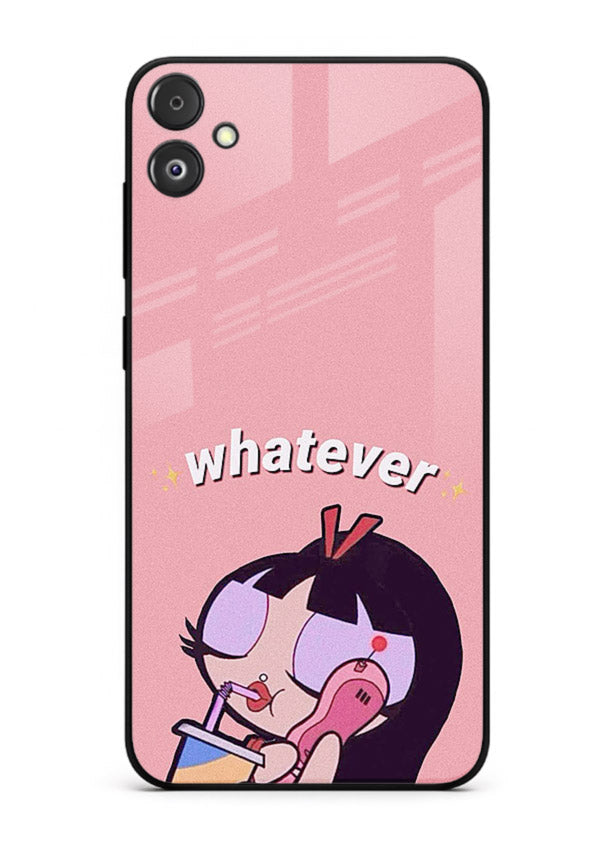 Whatever Pink Girl pastel artwork Samsung F14 5G glass back cover
