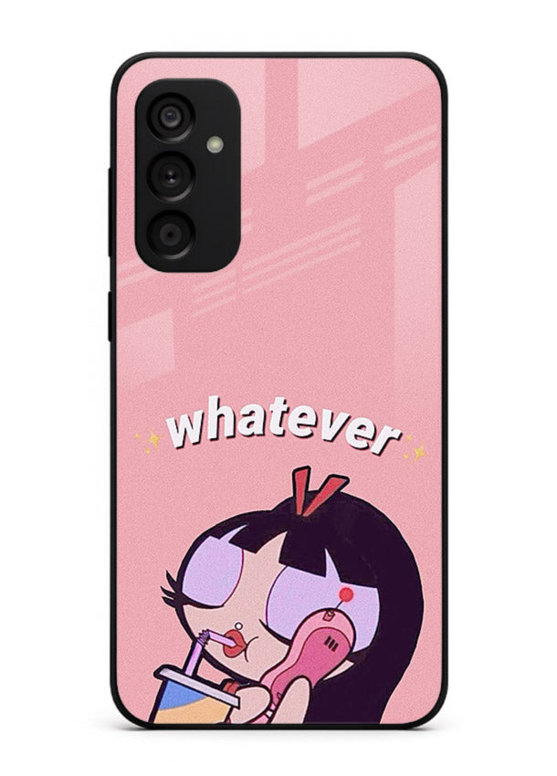 Whatever Pink Girl pastel artwork Samsung F34 5G glass back cover