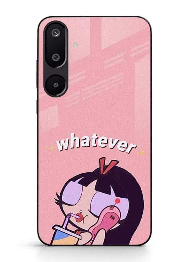 Whatever Pink Girl pastel artwork Samsung M16 5G glass back cover