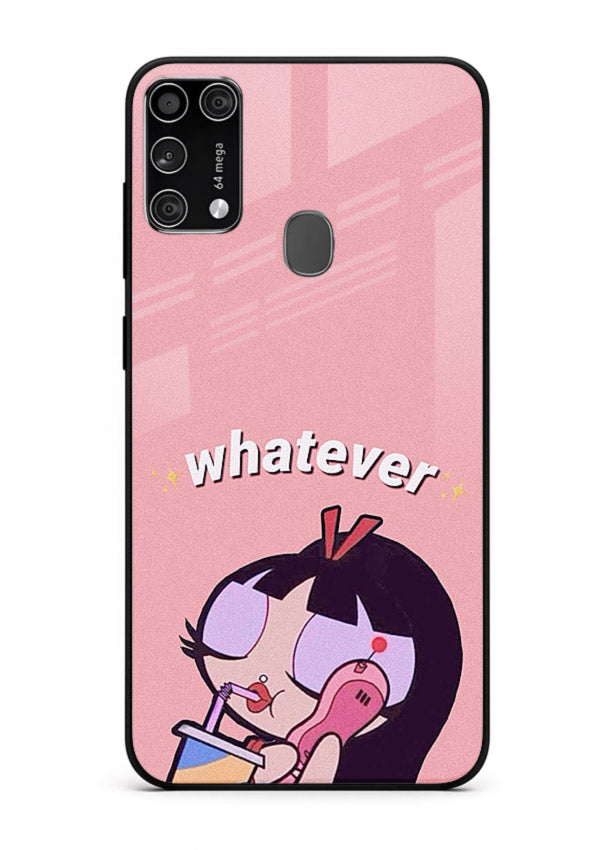 Whatever Pink Girl pastel artwork Samsung M31 Prime glass back cover