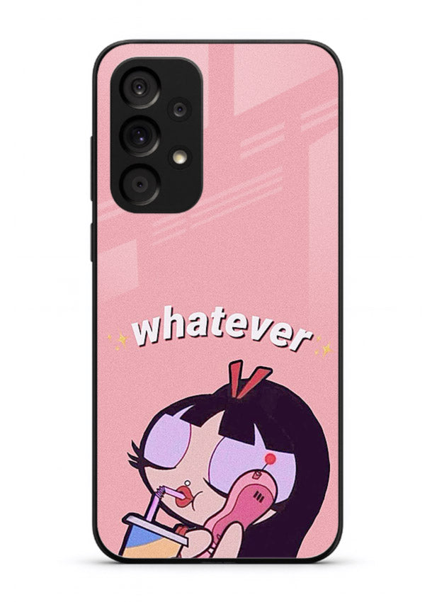 Whatever Pink Girl pastel artwork Samsung A33 5G glass back cover