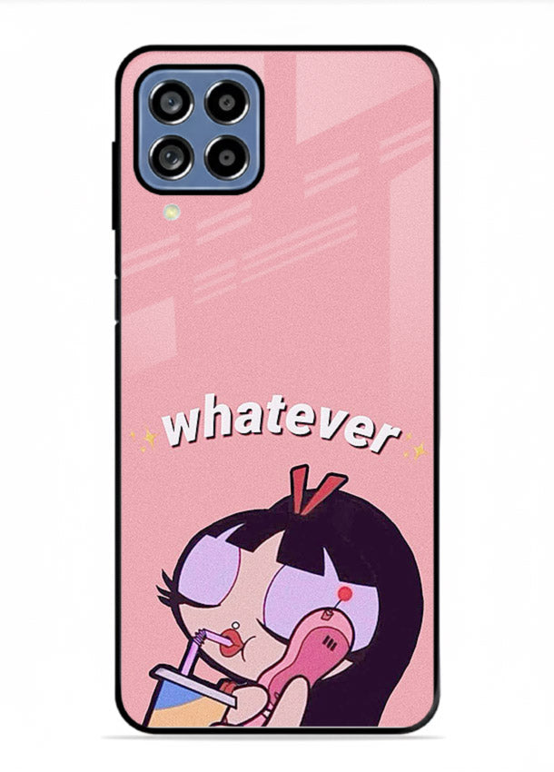 Whatever Pink Girl pastel artwork Samsung M33 5G glass back cover