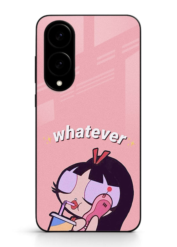 Whatever Pink Girl pastel artwork Samsung S25 Edge glass back cover