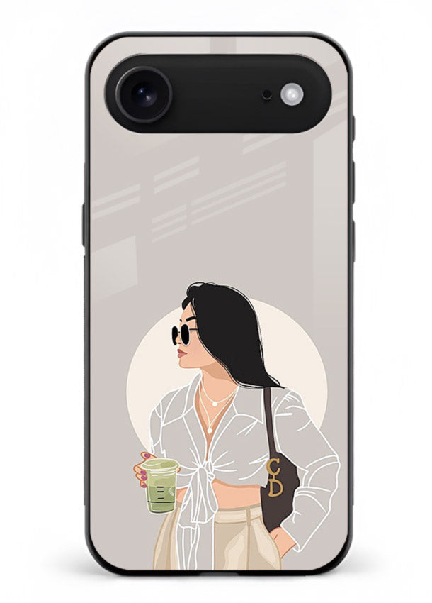 White Coat Girl aesthetic portrait iphone 18 air glass back cover
