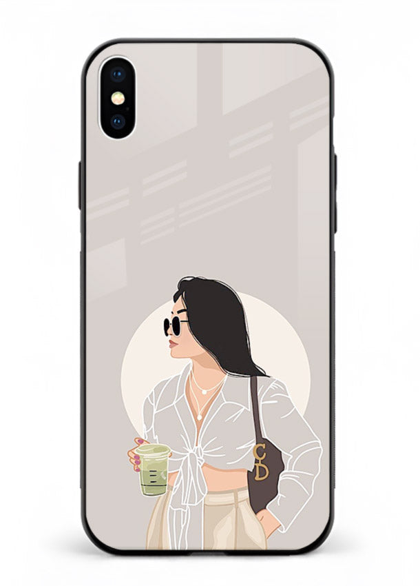 White Coat Girl aesthetic portrait iphone xs max glass back cover