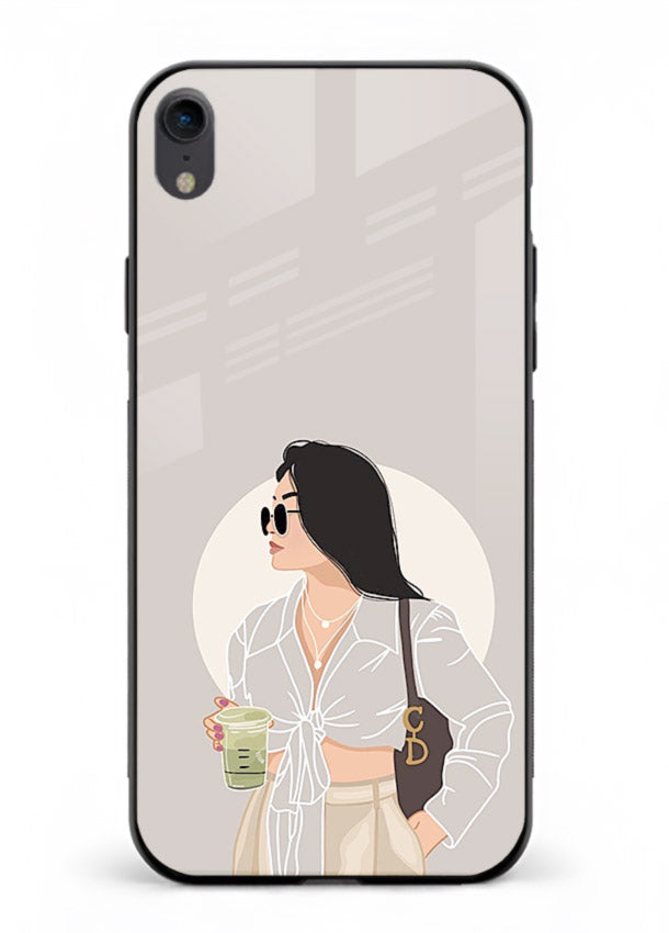 White Coat Girl aesthetic portrait iphone xr glass back cover