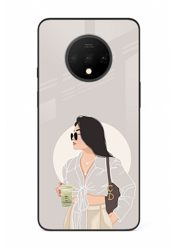 White Coat Girl aesthetic portrait OnePlus 7T glass back cover