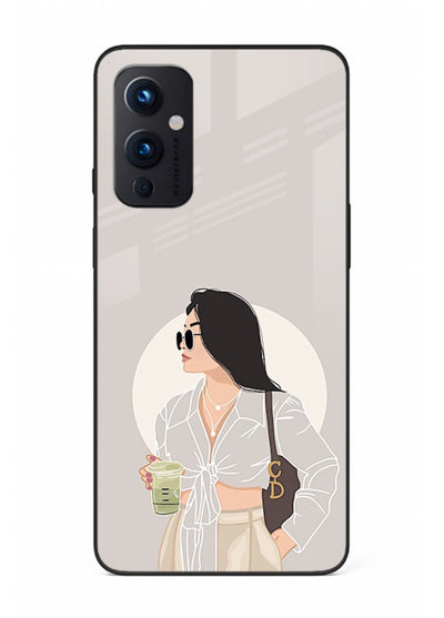 White Coat Girl aesthetic portrait OnePlus 9 Pro glass back cover