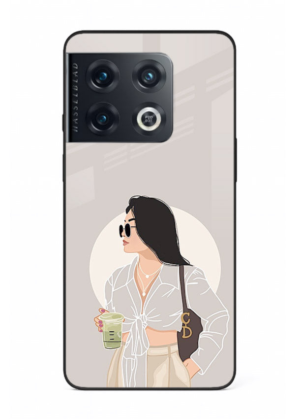 White Coat Girl aesthetic portrait OnePlus 10 Pro glass back cover