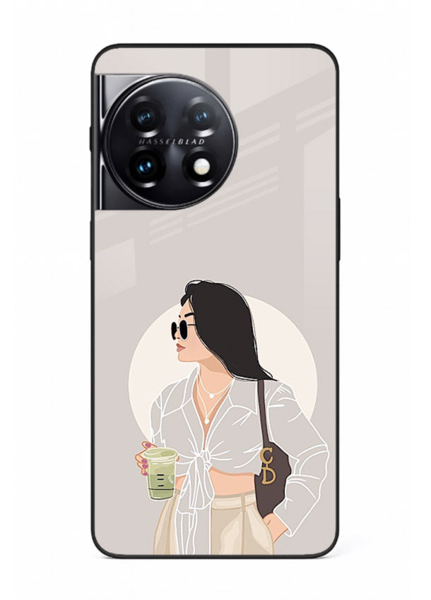 White Coat Girl aesthetic portrait OnePlus 11 glass back cover