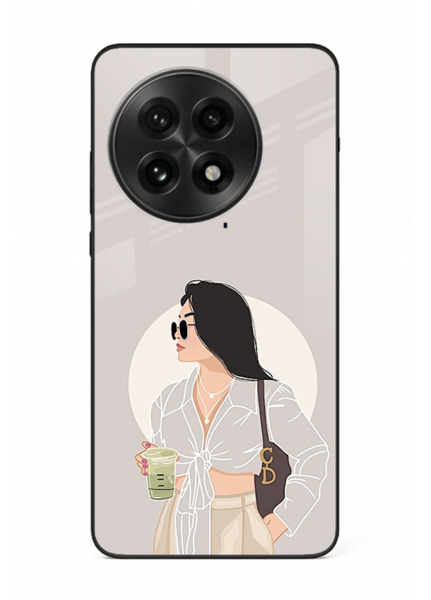 White Coat Girl aesthetic portrait OnePlus 13R glass back cover