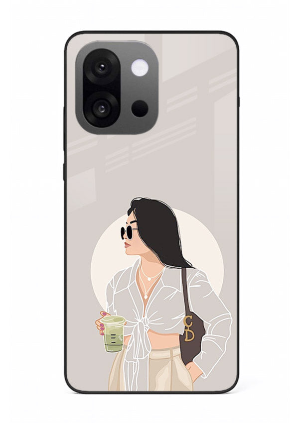 White Coat Girl aesthetic portrait OnePlus 13s glass back cover