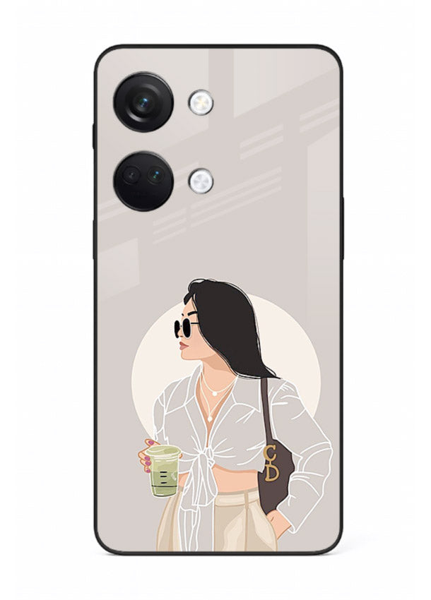 White Coat Girl aesthetic portrait OnePlus Nord 3 glass back cover