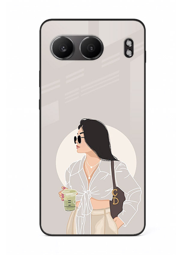 White Coat Girl aesthetic portrait OnePlus Nord 4 glass back cover