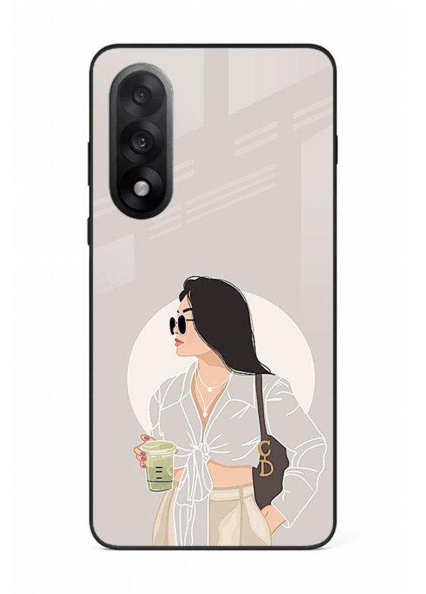 White Coat Girl aesthetic portrait OnePlus Nord 5 glass back cover