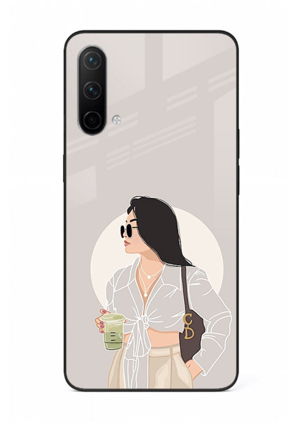 White Coat Girl aesthetic portrait OnePlus Nord CE 5G glass back cover