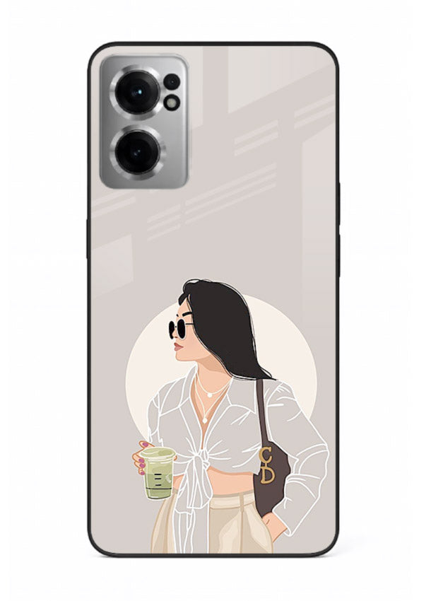 White Coat Girl aesthetic portrait OnePlus Nord CE2 5G glass back cover