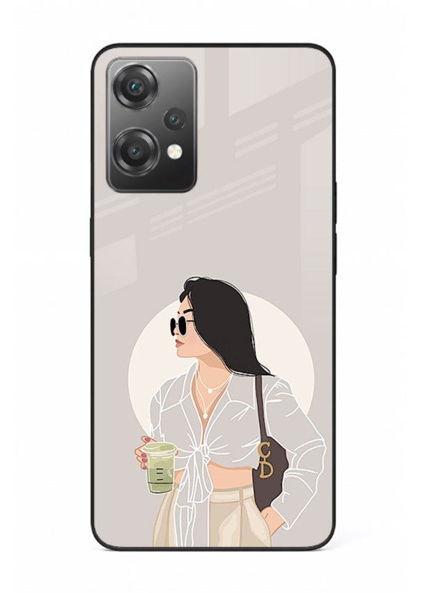 White Coat Girl aesthetic portrait OnePlus Nord CE2 Lite 5G glass back cover
