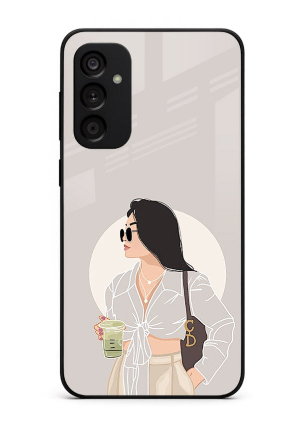 White Coat Girl aesthetic portrait Samsung A04s 5G glass back cover