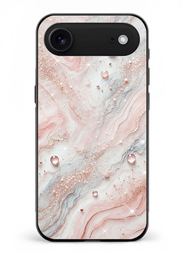 WhiteGold Accent Vein iphone 18 air glass back cover with white marble and gold accent veins