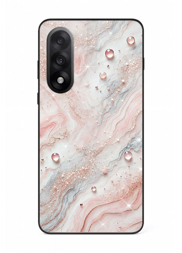 WhiteGold Accent Vein OnePlus Nord 5 glass back cover with white marble and gold accent veins